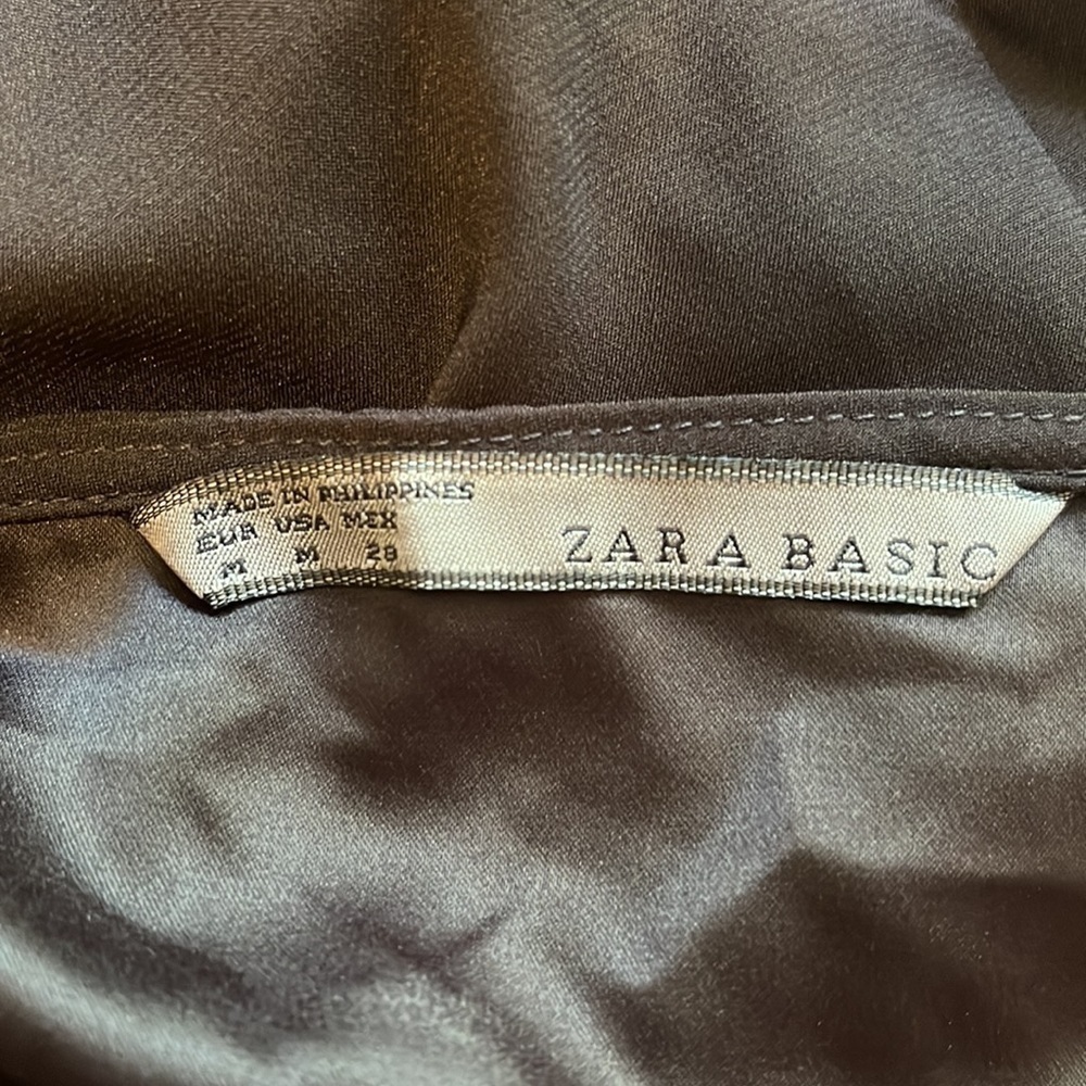 Zara Basic Black Blouse Spaghetti Strap With Shee… - image 3